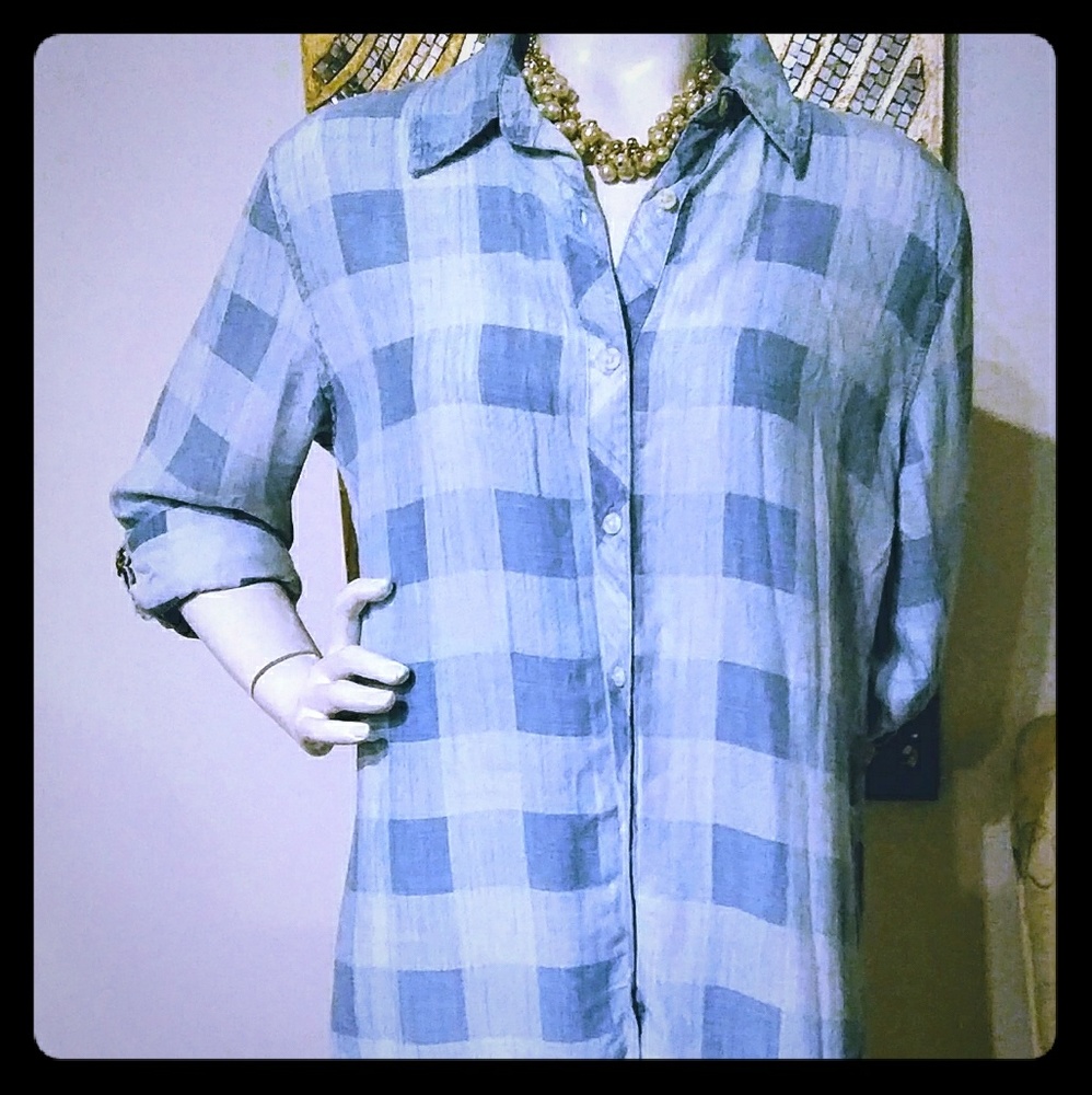 Wyatt Chambray Patterned Blouse S